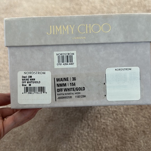 Jimmy Choo flat slip on ballerina 🩰 shoes - Off-white + Gold ✨✨✨ - Picture 2 of 10